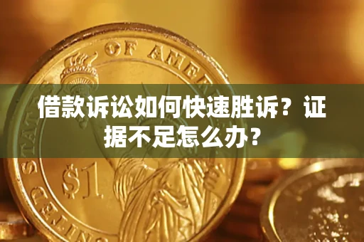 济南借款诉讼如何快速胜诉？证据不足怎么办？